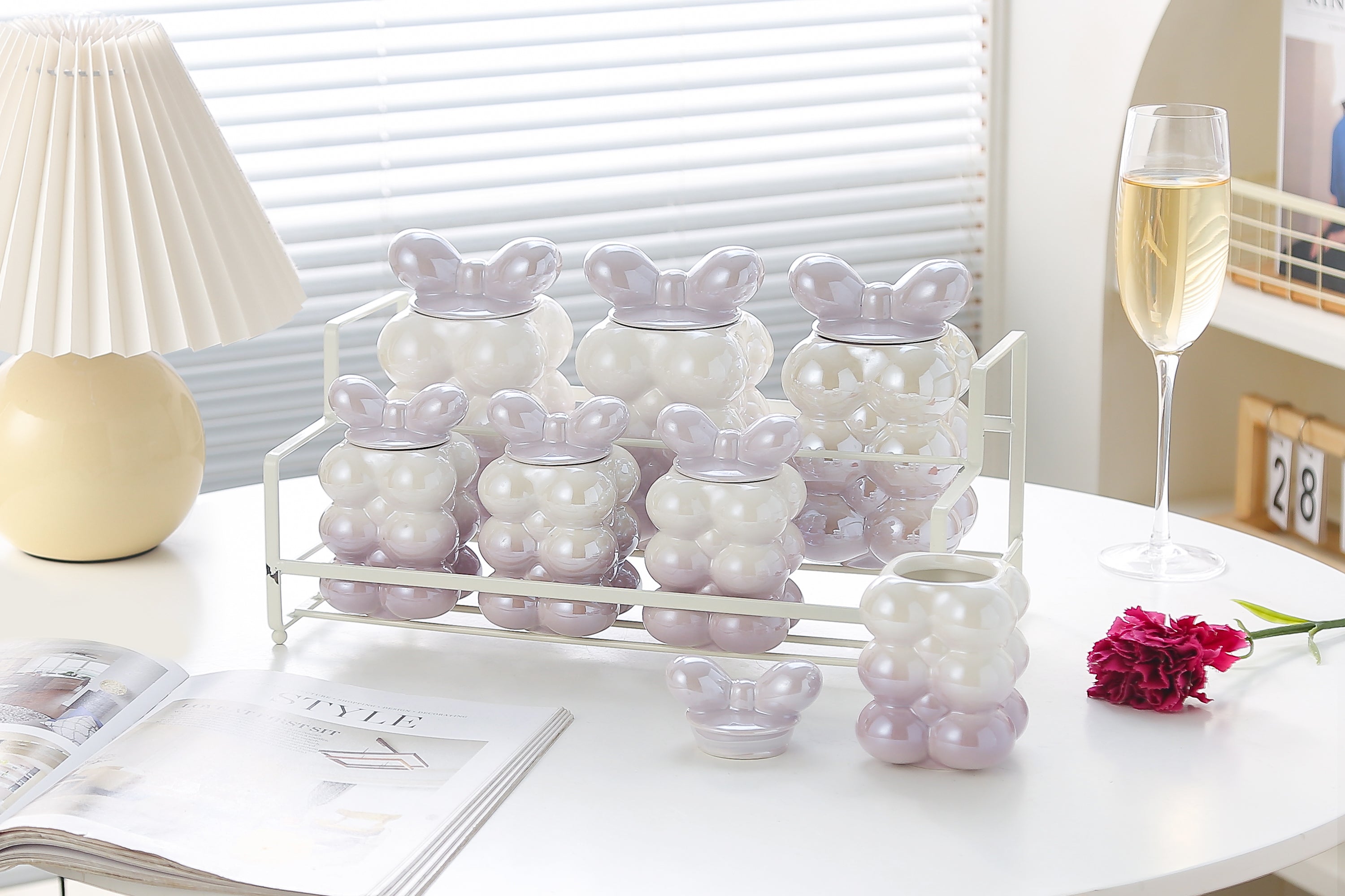 Boîte à épices avec support – Design nœud