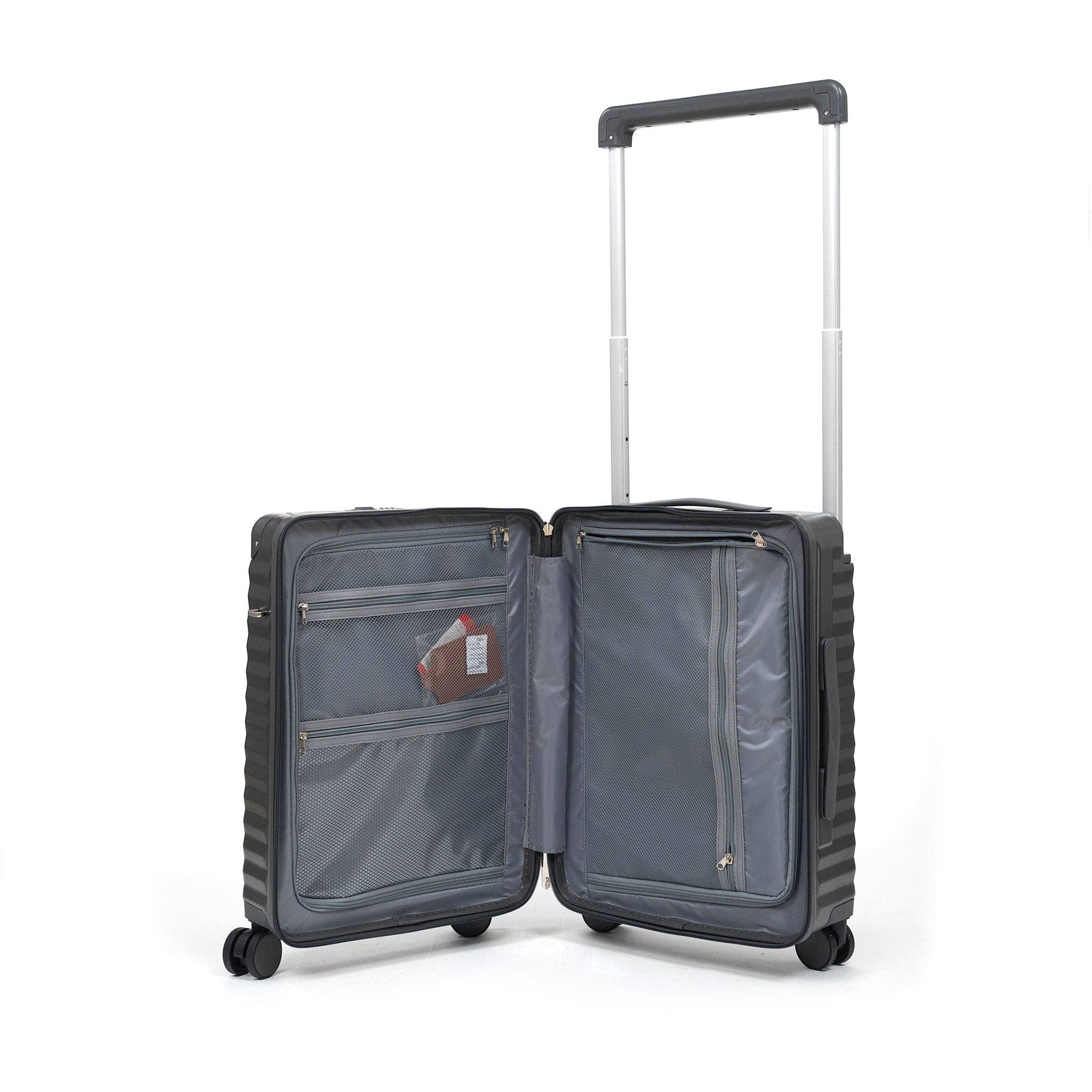 Valise Cabine TITOU Smart Pro – TSA, Port USB, Compartiment Laptop & Porte Goblet - Gris