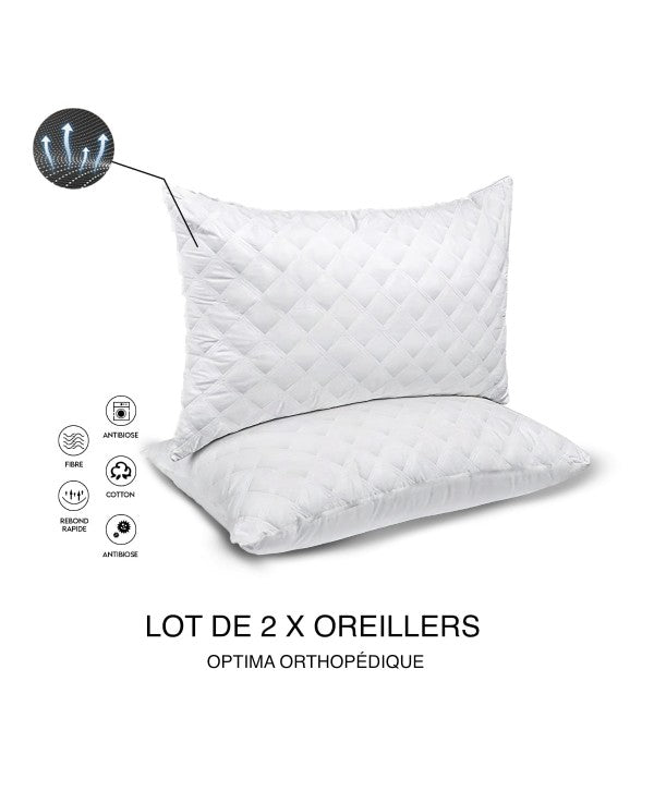 2x Oreillers Optima orthopédiques