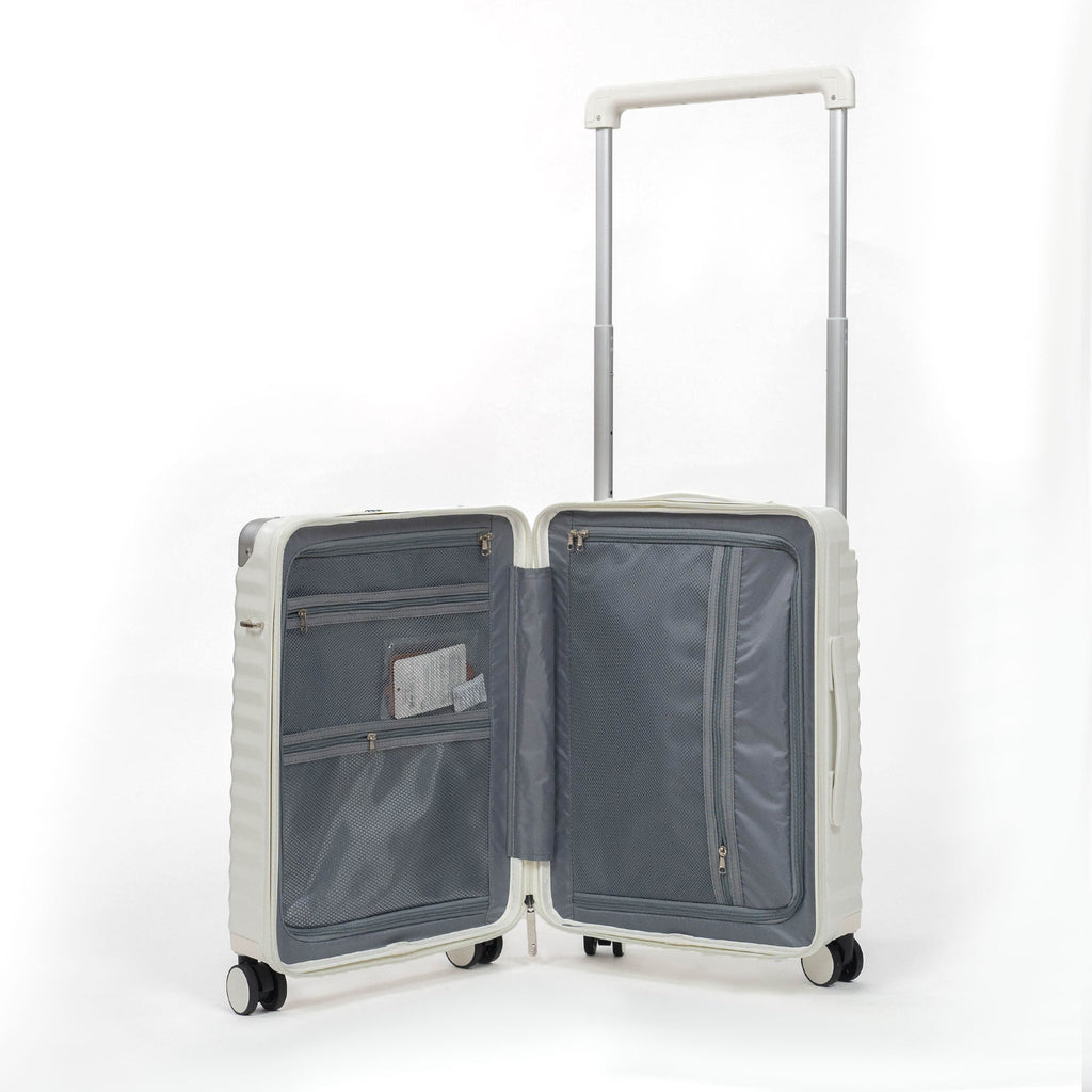 Valise Cabine TITOU Smart Pro – TSA, Port USB, Compartiment Laptop & Porte Goblet - Blanc