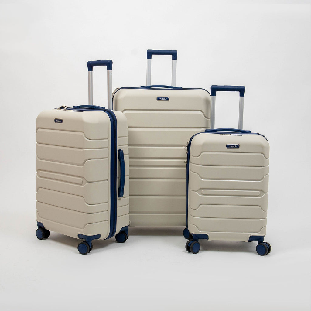 Valise Titou Mat - Beige & BleuMarine