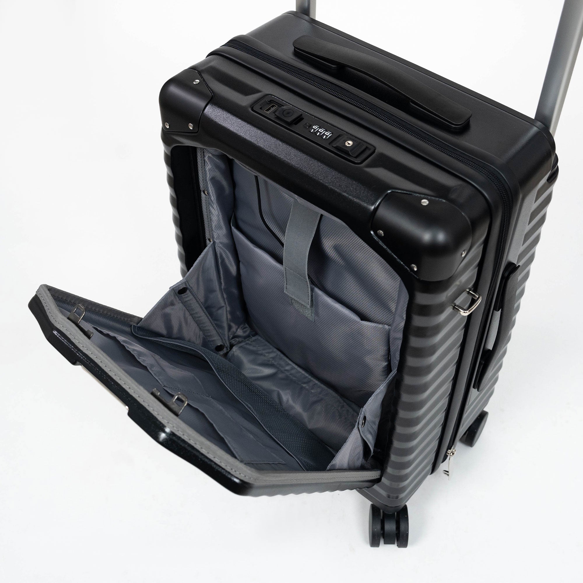 Valise Cabine TITOU Smart Pro – TSA, Port USB, Compartiment Laptop & Porte Goblet - Noir