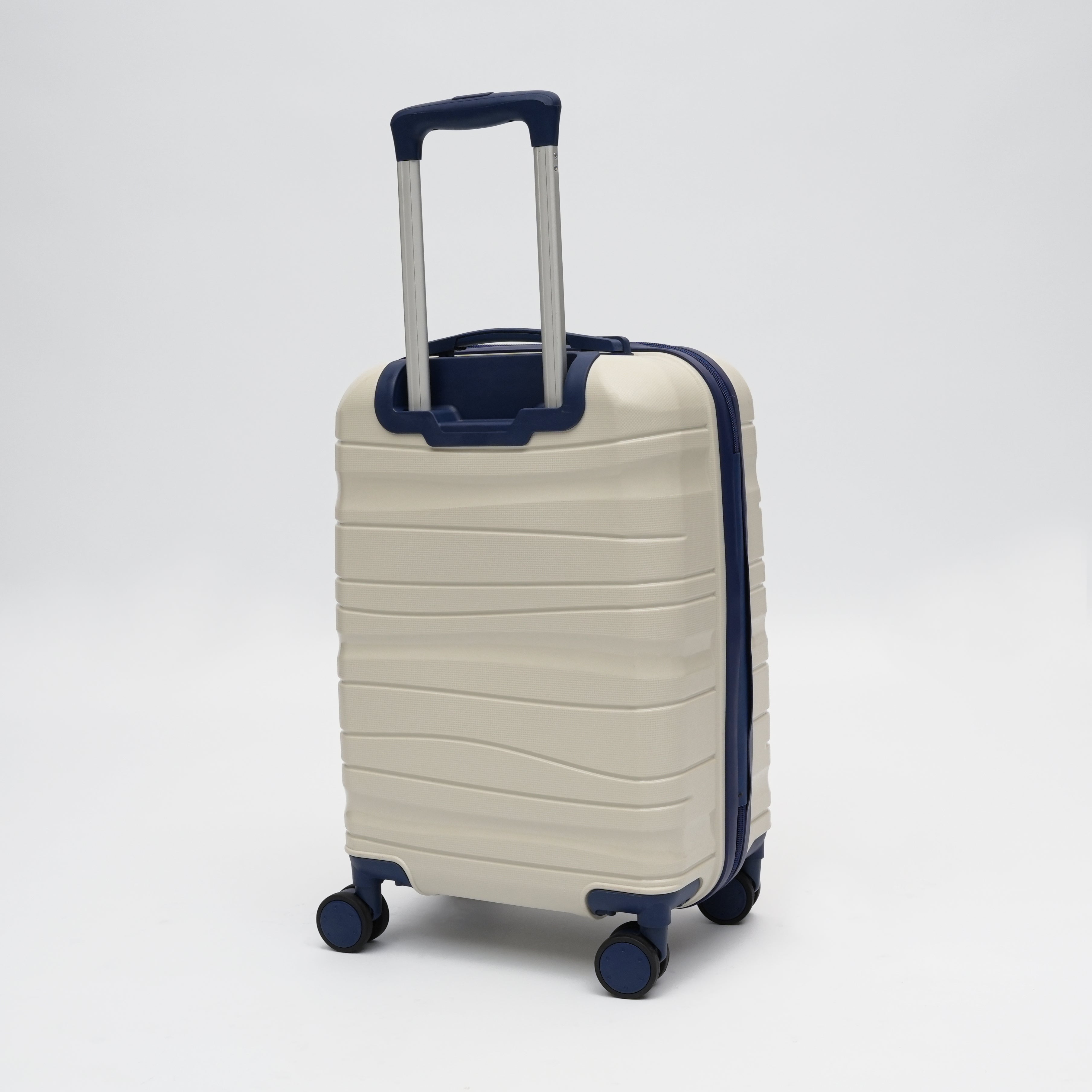 Set de 3 valises Titou avec pèse-bagages intégré et port USB intégré - Beige & BleuMarine