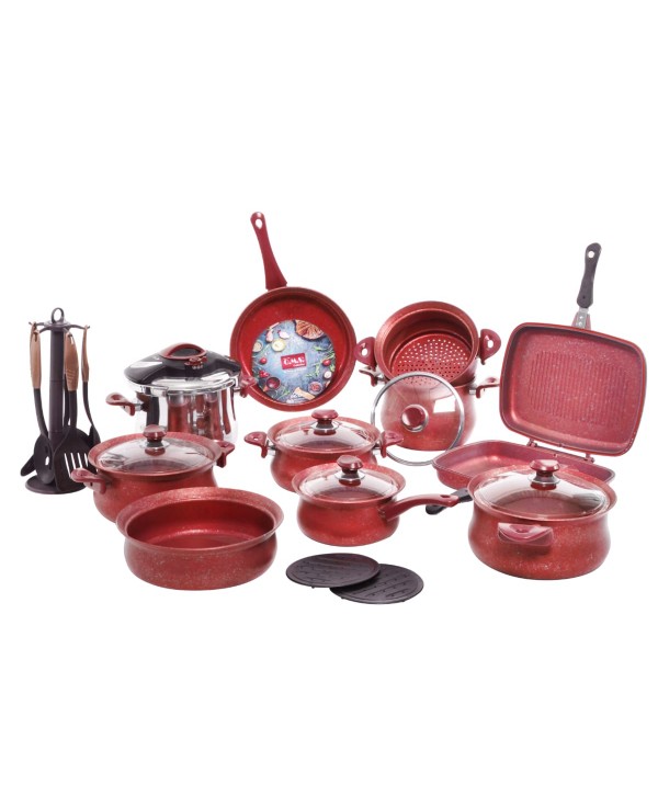 Batterie granite OMS 24 pièces - Rouge