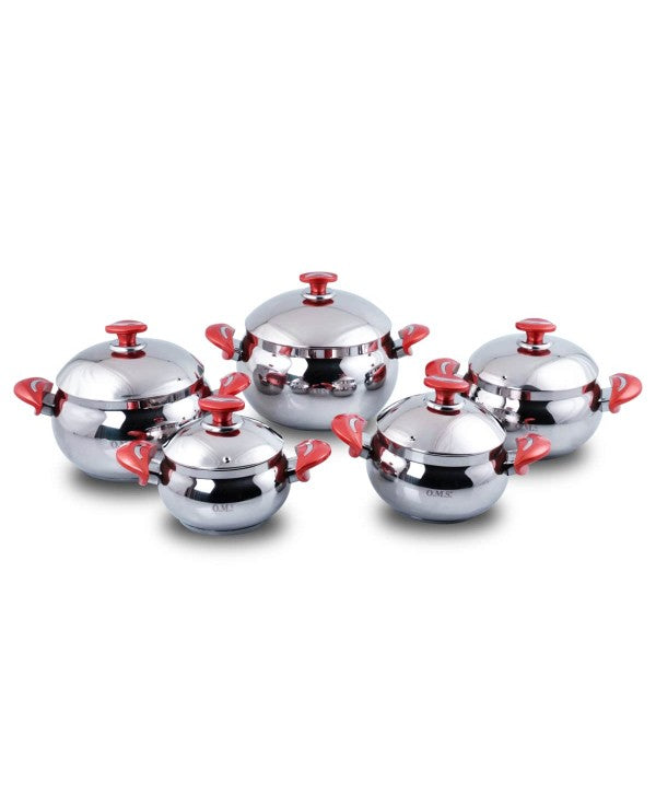 Batterie INOX OMS collection 10 pièces - Rouge