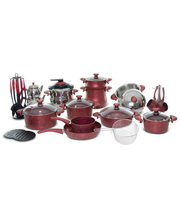 Batterie OMS 38 pièces granite - Rouge