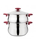 Couscoussiere inox 18/10 - 6,5 Litres - Bordeaux