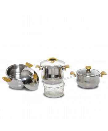 Cocotte OMS 7PCS Inox 18/10 – Doré